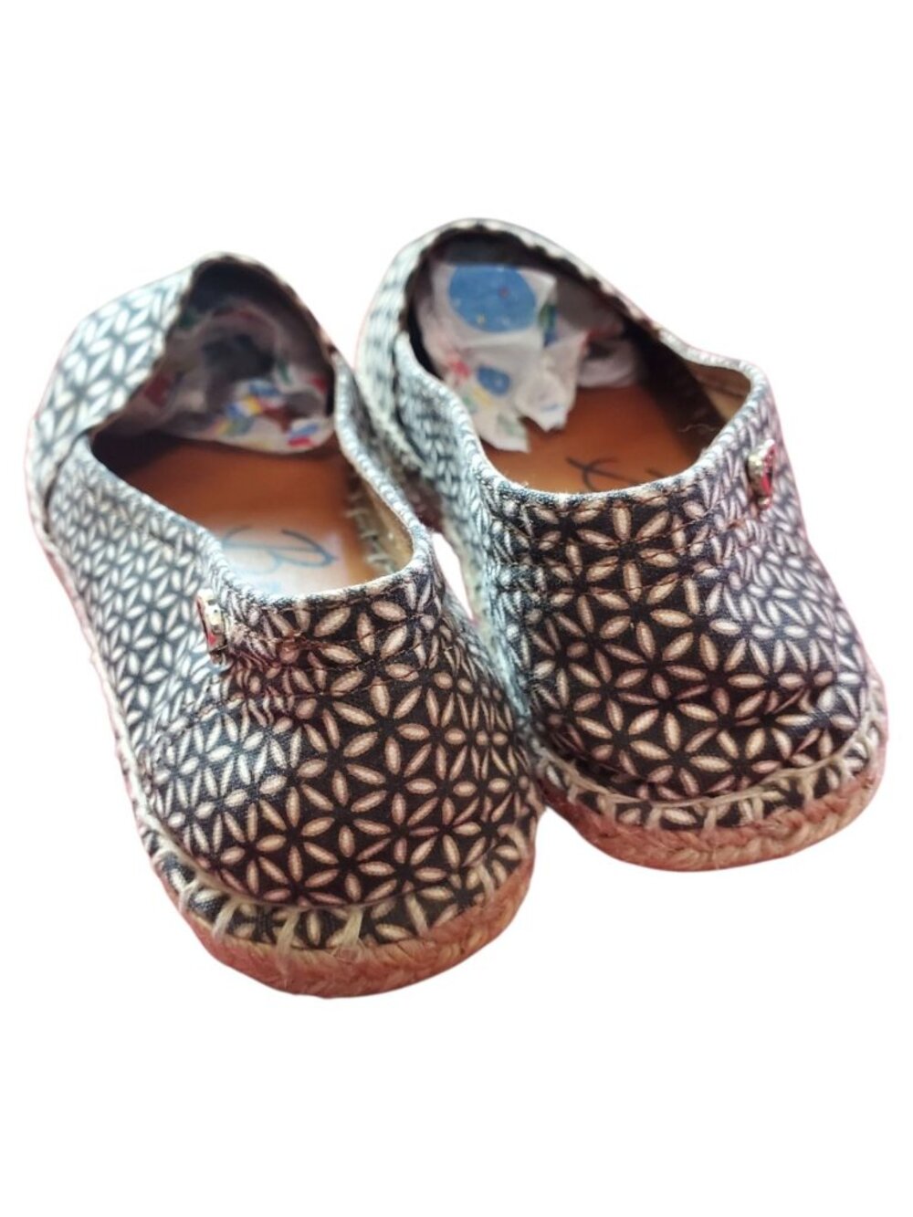 Brighton Womens Geometric Print Espadrille Flats Casual Slip-On Shoes Black SZ 9 - Picture 3 of 14